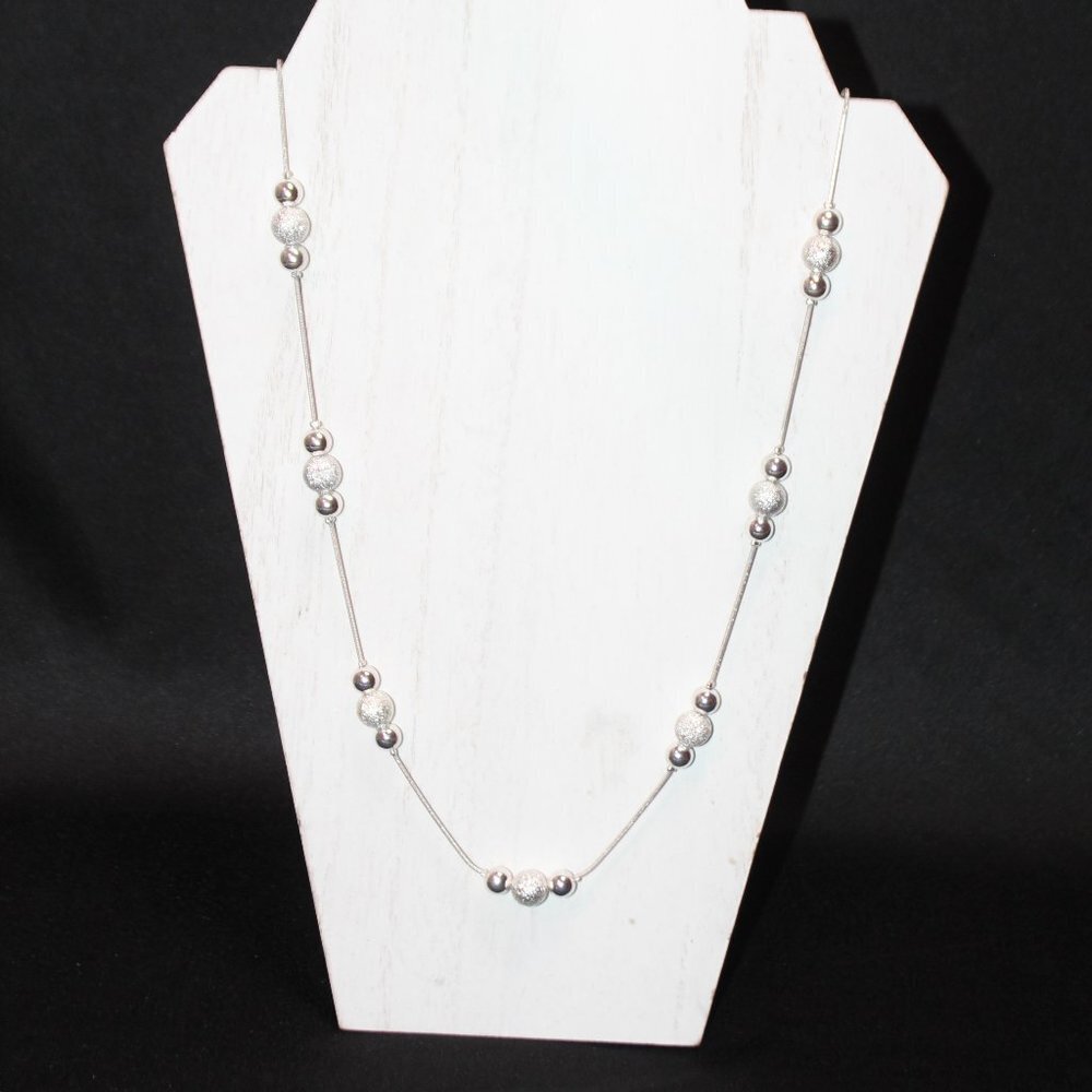 Silver Tone Beaded Necklace